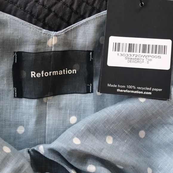 Reformation Strawberry top DewDrop spring linen - Picture 3 of 8